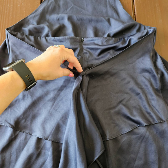 Modern Citizen Women's Navy Blue‎ Satin Halter Neck Mini Dress. Size M - Picture 7 of 12